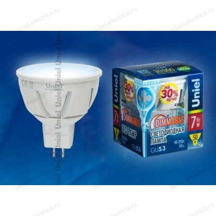 LED-JCDR-7W/NW/GU5.3/FR/DIM ALP01WH пластик