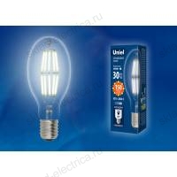 LED-ED90-30W/DW/E40/CL GLP05TR Лампа светодиодная, прозрачная. Дневной белый свет (6500K). Картон. ТМ Uniel