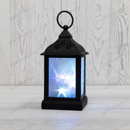 Декоративный фонарь 11х11х22,5 см, черный корпус, цвет свечения RGB с эффектом мерцания ЭРА ERAPS-NK10