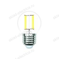 LED-G45-7W/4000K/E27/CL/SLF Лампа светодиодная. Форма "шар", прозрачная. Белый свет (4000K). ТМ Volpe