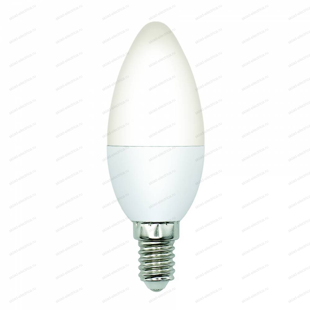 LED-C37-6W/6500K/E14/FR/SLS Лампа светодиодная. Форма "свеча", матовая. Дневной свет (6500K). ТМ Volpe