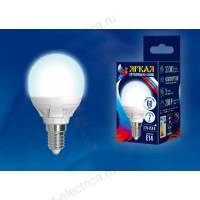 LED-G45 7W/NW/E14/FR PLP01WH Лампа светодиодная. Форма «шар», матовая. Серия ЯРКАЯ. Белый свет (4000K). Картон. ТМ Uniel