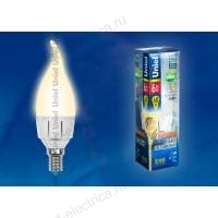 LED-CW37-6W/WW/E14/FR/DIM ALP01WH пластик