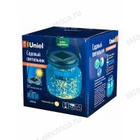 Usl-m-210-gn120 blue jar садовый светильник на солнечной батарее. теплый белый свет. 1xаа ni-mh аккумулятор в-к. ip44. tm uniel.