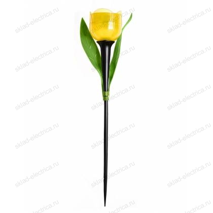 Usl-c-452-pt305 yellow tulip садовый светильник на солнечной батарее желтый тюльпан. белый свет. 1xlr аккумулятор в-к. ip44. tm uniel.
