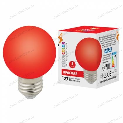 LED-G60-3W/RED/E27/FR/С