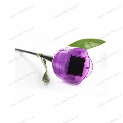Usl-c-453-pt305 purple tulip садовый светильник на солнечной батарее лиловый тюльпан. белый свет. 1xlr аккумулятор в-к. ip44. tm uniel.