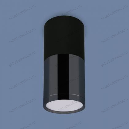 Накладной потолочный светодиодный светильник DLR028 6W 4200K черный матовый/черный хром