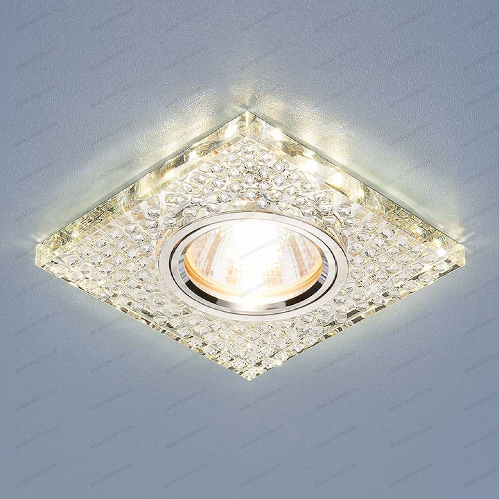 Встраиваемый потолочный светильник со светодиодной подсветкой 2150 MR16 SL зеркальный/серебро