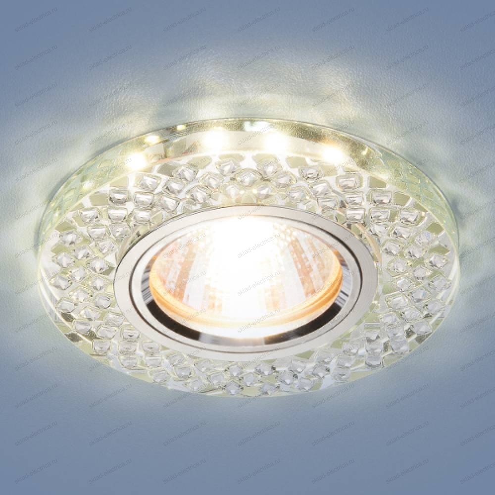Встраиваемый потолочный светильник со светодиодной подсветкой 2140 MR16 SL зеркальный/серебро