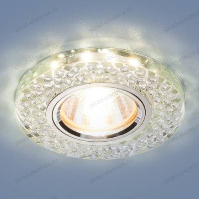 Встраиваемый потолочный светильник со светодиодной подсветкой 2140 MR16 SL зеркальный/серебро