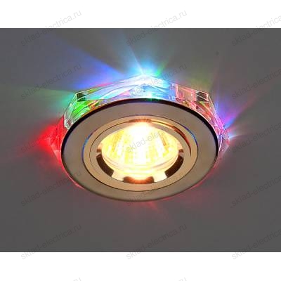Точечный светильник для натяжных, подвесных и реечных потолков 2020/2 GD/7-LED (золото / мультиколор)