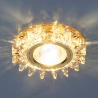 Точечный светодиодный светильник с хрусталем 6037 MR16 YL/GD зеркальный/золото