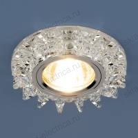 Точечный светодиодный светильник с хрусталем 6037 MR16 SL зеркальный/серебро
