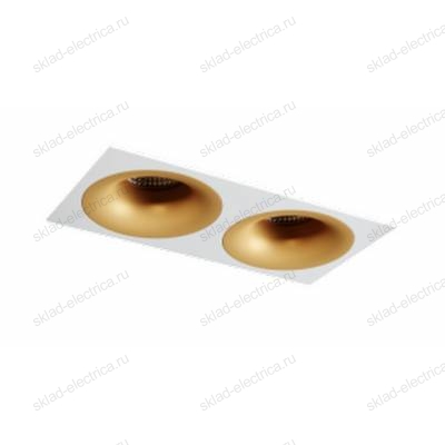 Светильник встраиваемый золотой с белой рамкой Quest Light SINGLE LD gold + Frame 02 white