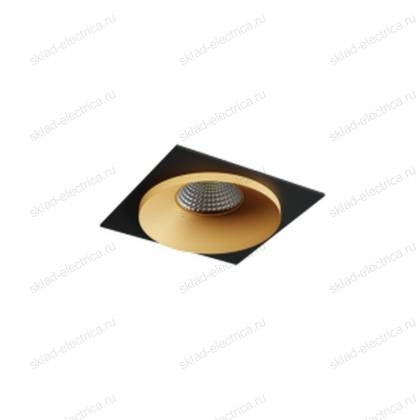 Светильник встраиваемый золотой с черной рамкой Quest Light SINGLE LС gold + Frame 01 black
