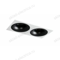 Светильник встраиваемый черный с белой рамкой Quest Light SINGLE LD black + Frame 02 white