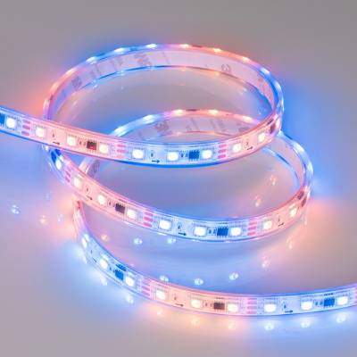 Светодиодная лента герметичная SPI-PFS-B60-12mm 12V RGB-PX3 (14.4W/m, IP68, 5060, 5m) (Arlight, бегущий огонь)