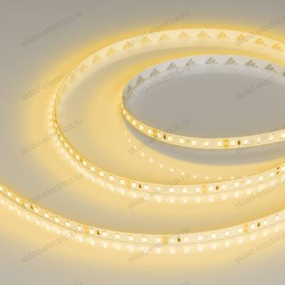 Светодиодная лента RT-A120-8mm 24V Yellow (9.6 W/m, IP20, 2835, 5m) (Arlight, Открытый)