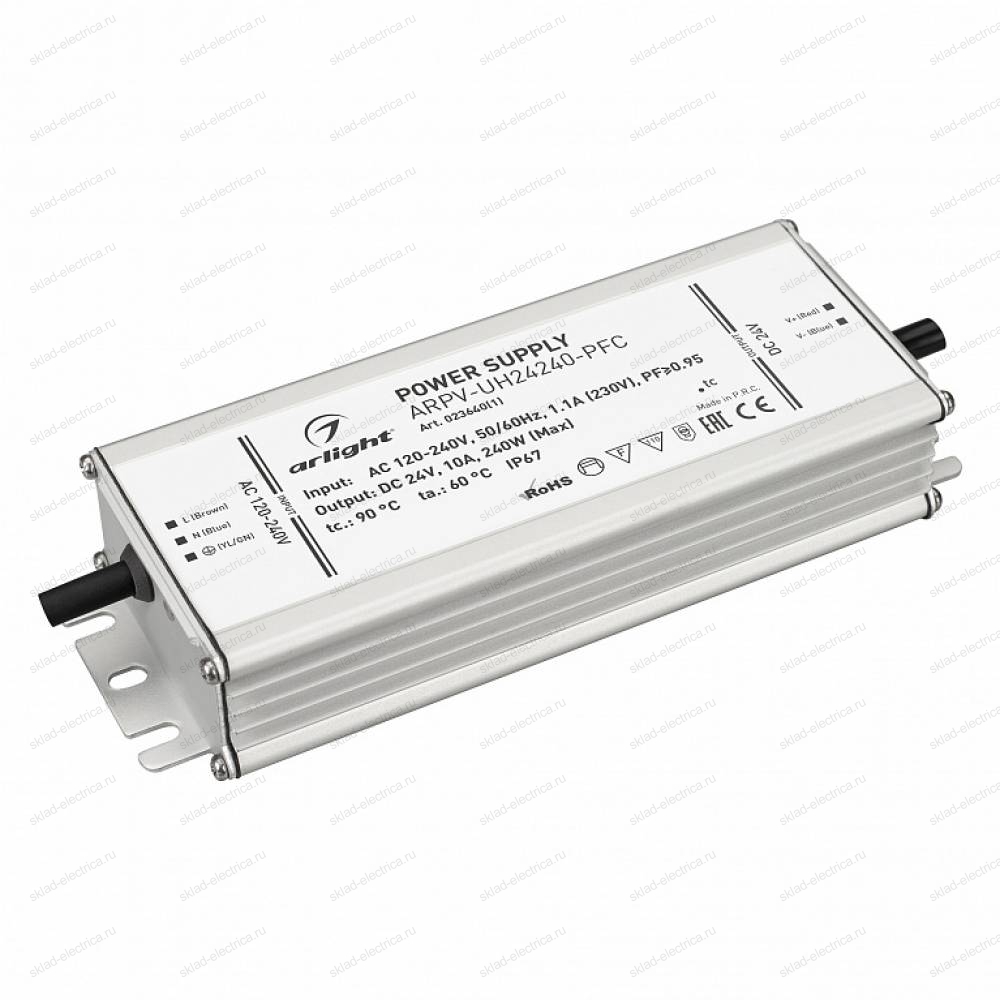 Блок питания ARPV-UH24240-PFC (24V, 10.0A, 240W) (Arlight, IP67 Металл, 7 лет)