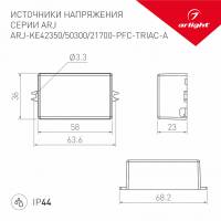 Блок питания ARJ-KE21700-PFC-TRIAC-A (15W, 700mA) (Arlight, IP44 Пластик, 5 лет)