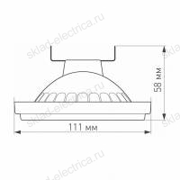 Лампа AR111-UNIT-G53-12W- Warm3000 (WH, 120 deg, 12V) (Arlight, Металл)