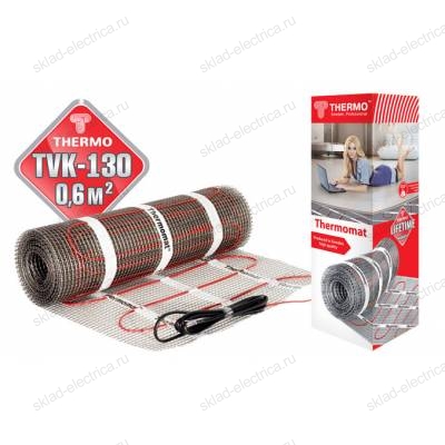 Нагревательный мат (теплый пол) под плитку Thermomat TVK 130 0,6 кв.м (130Вт/кв.м)