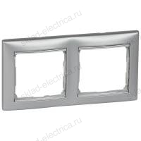 Рамка двойная Алюминий серебряный штрих Legrand Valena 770352