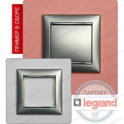 Рамка одинарная Алюминий серебряный штрих Legrand Valena 770351