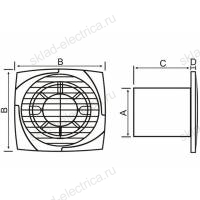 Вентилятор для ванной и туалета MTG A120S-K с клапаном 
