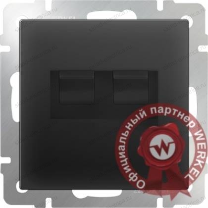 Розетка интернет двойная  2хRJ-45 черная матовая Werkel W1182208