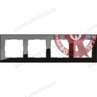 Рамка четверная Werkel Favorit, черное стекло a031800 WL01-Frame-04