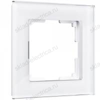 Рамка одинарная белое стекло Werkel Favorit a030819 WL01-Frame-01