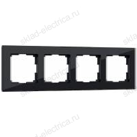 Рамка четверная Werkel Favorit, черное стекло a031800 WL01-Frame-04