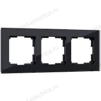 Рамка тройная Werkel Favorit, черное стекло a031799 WL01-Frame-03