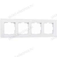 Рамка четверная Werkel Favorit, белое матовое стекло a036580 WL01-Frame-04