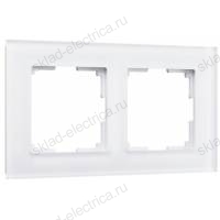 Рамка двойная Werkel Werkel Favorit, белое матовое стекло a036577 WL01-Frame-02