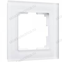 Рамка одинарная Werkel Werkel Favorit, белое матовое стекло a036576 WL01-Frame-01