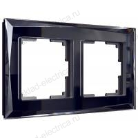 Рамка двойная Werkel Diamant, черное стекло WL08-Frame-02