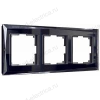 Рамка тройная Werkel Diamant, черное стекло a029845 WL08-Frame-03