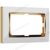 Рамка для двойной розетки Werkel Snabb, белый/золото a035260 WL03-Frame-01-DBL-white-GD