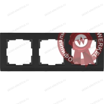 Рамка тройная Werkel Stark, черный a029216 WL04-Frame-03-black