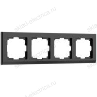 Рамка четверная Werkel Stark, черный a029217 WL04-Frame-04-black