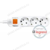 Удлинитель 3 поста Legrand Anam e-Fren с выключателем, 1,5м, 16A L855961B1