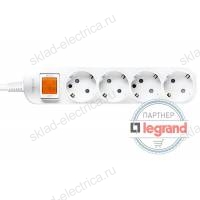 Удлинитель 4 поста Legrand Anam e-Fren с выключателем, 4,5м, 16A L855961C4