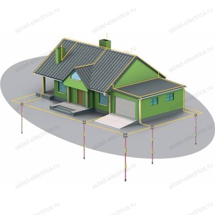 Комплект молниезащиты частного дома MZ – 8 Д для деревянного фасада, оцинк.