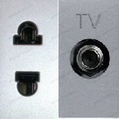 Розетка TV одиночная + розетка ABB Zenit серебряный N2150.7PL + N2135PL + N2271.9